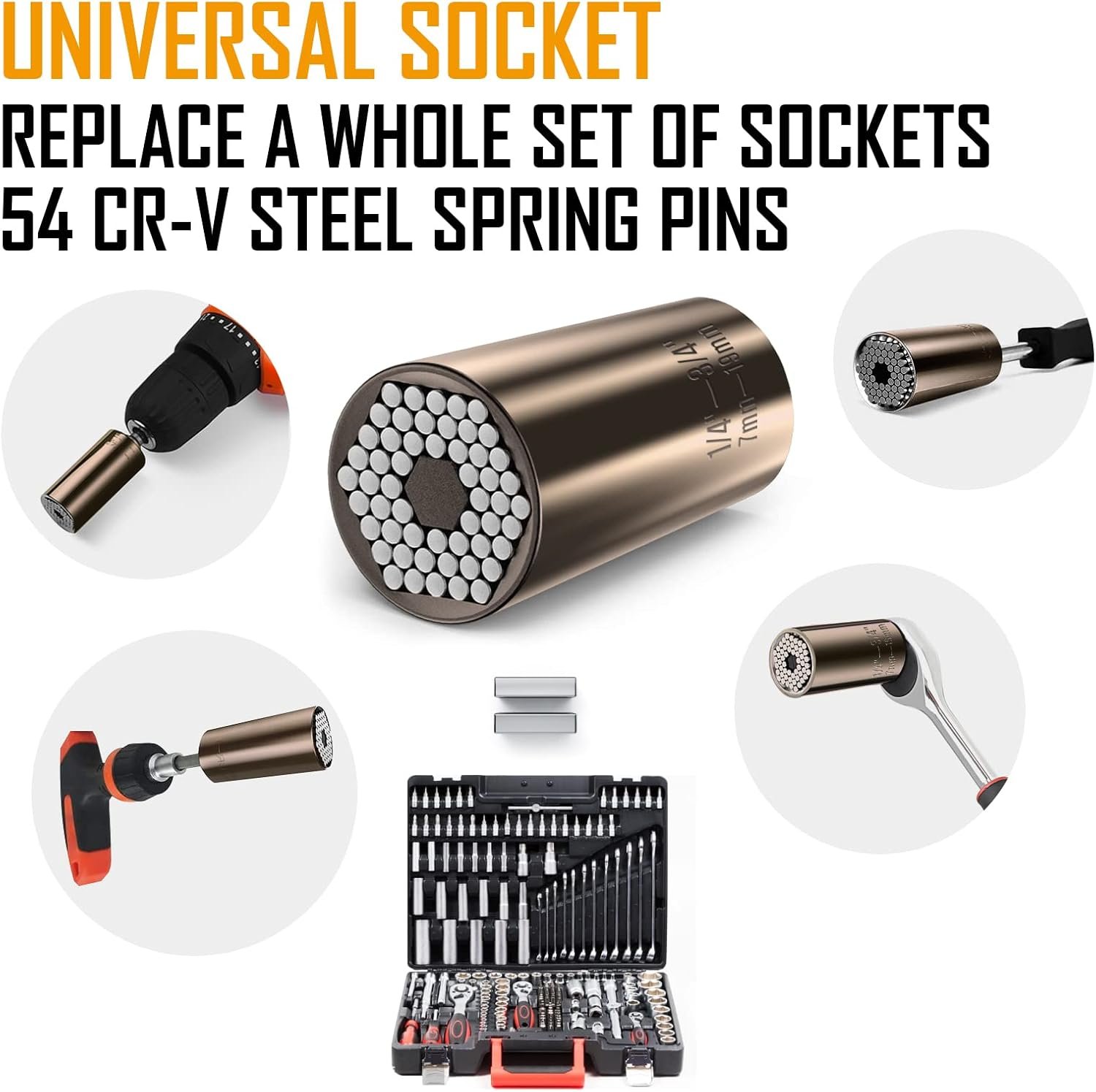 Lenski Stocking Stuffers for Adults Men, Super Universal Socket Gifts for Men, Christmas Gifts for Men, Mens Gifts for Dad Him Grandpa, Dad Gifts for Men Who Have Everything Cool Stuff Gadgets for Men - Image 3