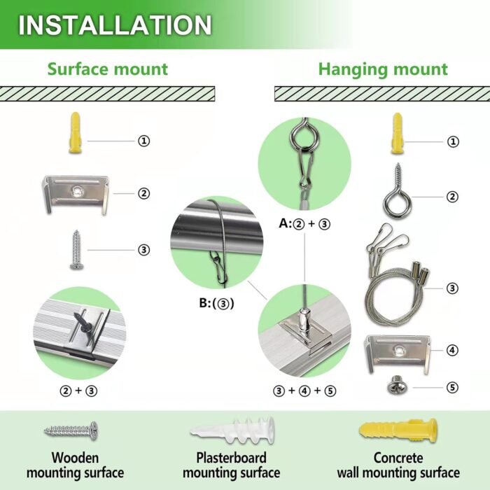 8Pack 8FT LED Shop Light Garage Light,100W 6000K White Light 15000LM Super Bright,Hanging/Surface Mount,Linkable T8 LED Tube Lights for Garage,Warehouse, Workshop,Plug and Play - Image 5