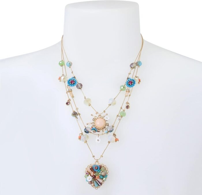 Betsey Johnson Womens Butterfly Charms Layered Necklace - Image 2