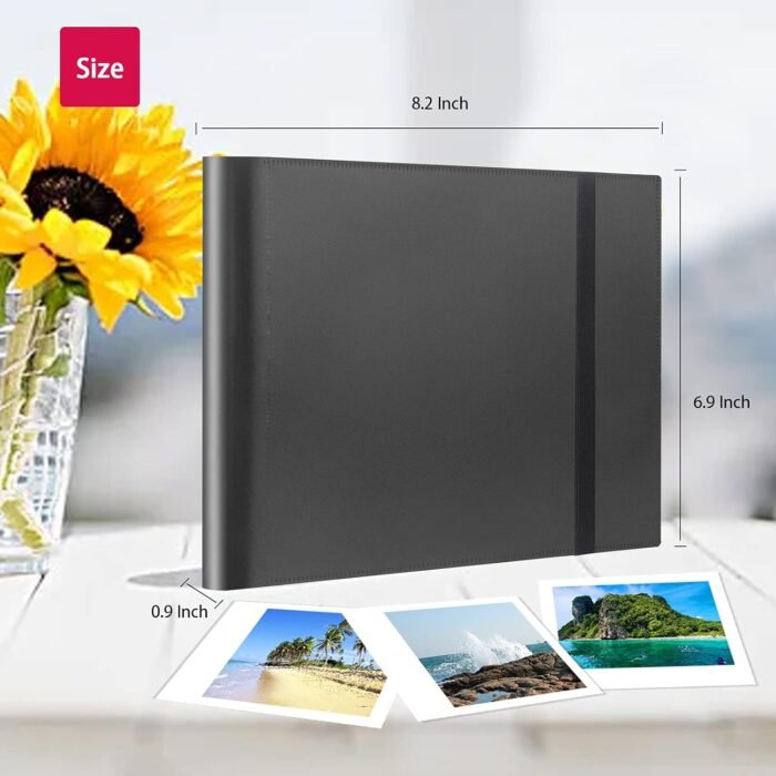 160 Pockets Photo Album for Fujifilm Instax Wide 300, Polaroid 600 i-Type 3.5x4.5 Inch Film Album, Compatible with Polaroid Now OneStep2 OneStep+ Instant Camera, POP Lab Print Camera (Black) - Image 6