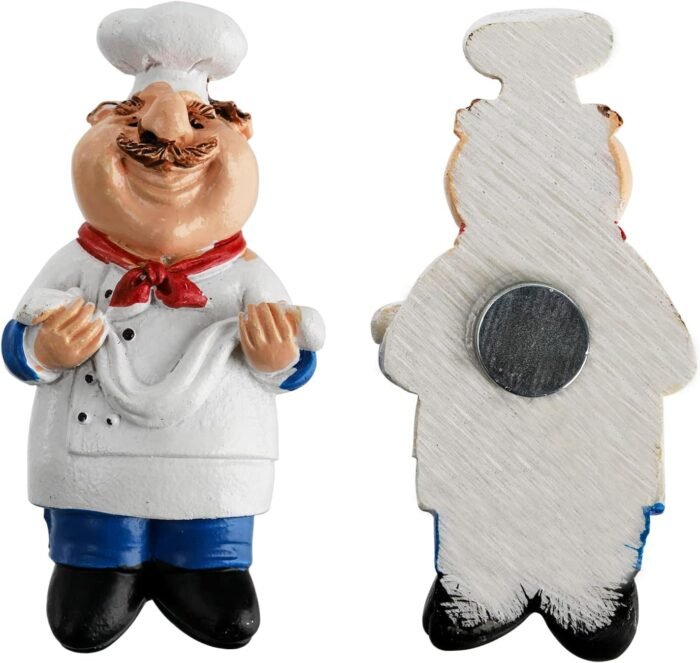 Lyellfe 10 Pieces Chef Fridge Magnets, Cute Italian Chef Magnets for Refrigerator, Funny Kitchen Chef Figurine Decorations, 3D Resin Baker Refrigerator Stickers for Whiteboard, Map, Cabinets - Image 3