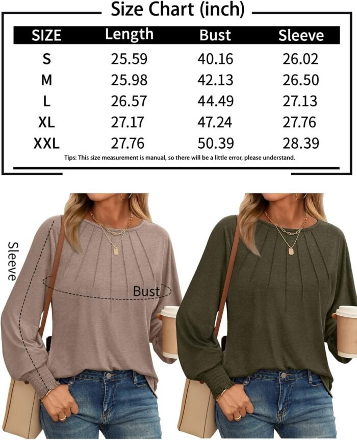 AUTOMET Womens Fall Fashion Long Sleeve Shirts Fall Tops Pleated Shirts Casual Loose Dressy Basic Trendy Clothes 2024 - Image 6
