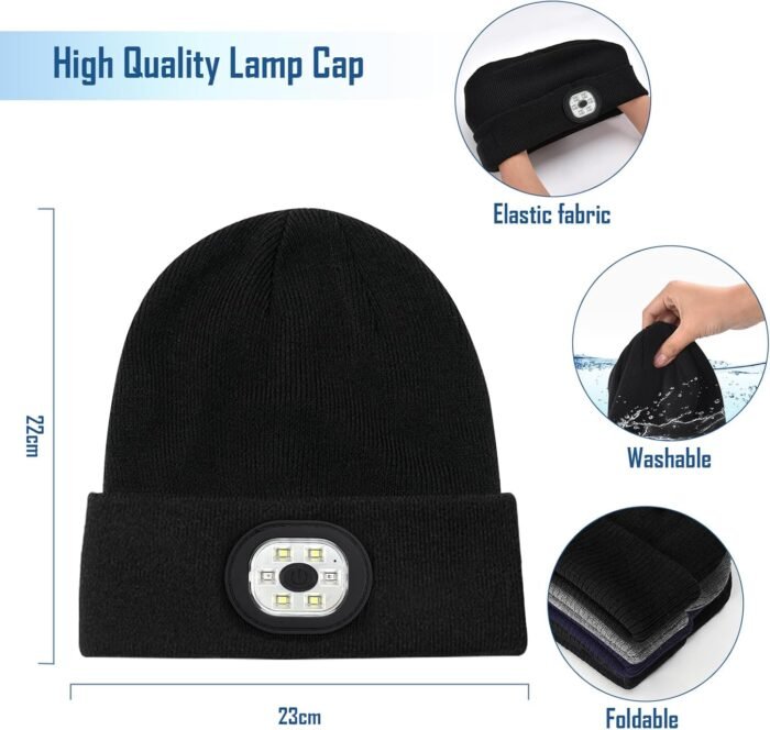 Stocking Stuffers for Adults Men Him, Led Beanie Hats for Men, Gifts for Men Dad Him, White Elephant Gifts for Adults, Mens Gifts for Christmas, Who Want Nothing, Cool Gadgets Stuff Tools for Men - Image 2