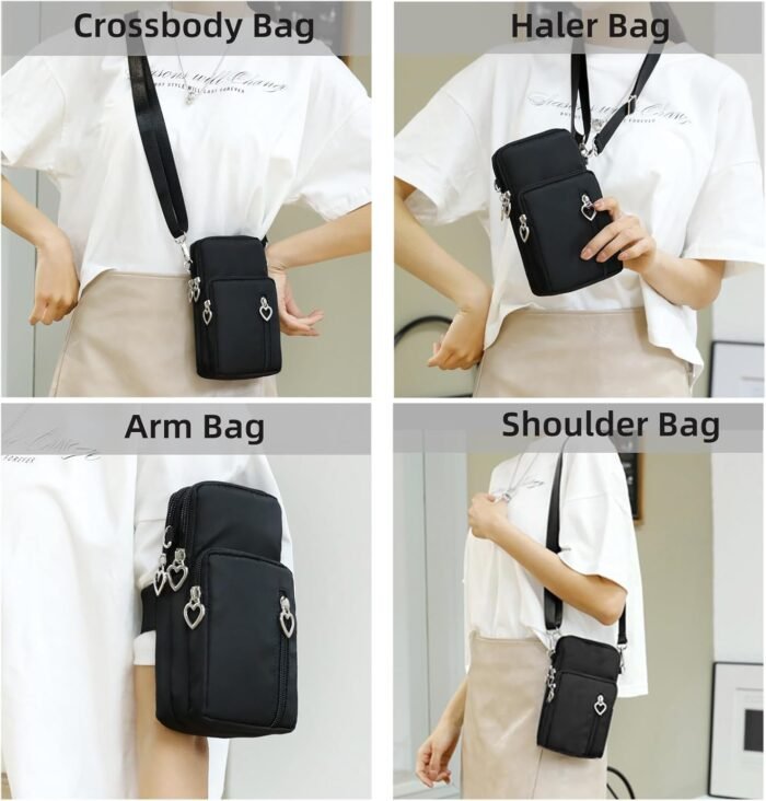 JANKS Small Crossbody Bags for Women Mini Cell Phone Purses with Crossbody Strap Phone Wallet Shoulder Bag Nylon Arm Bag - Image 7