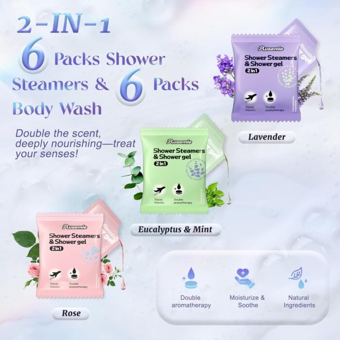 Shower Steamers Aromatherapy 6 Pack - Birthday Gifts for Women, 2-in-1 Shower Steamers and Body Wash, Stress Relief and SPA Gifts for Women Mom, Christmas Gifts Stocking Stuffers for Women Adults - Image 2