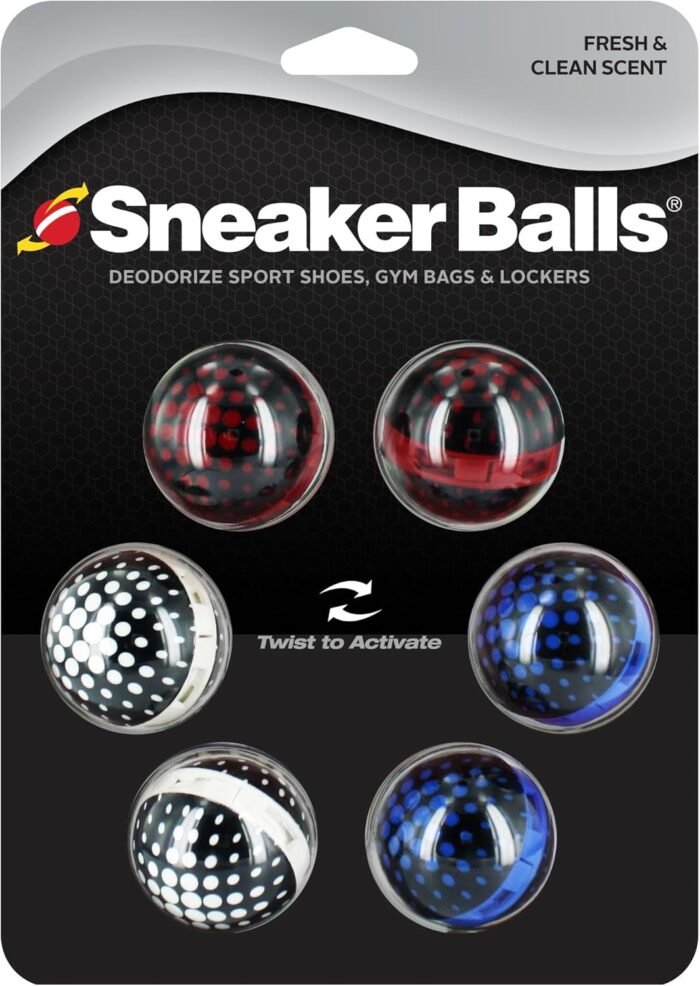 Sneaker Balls Matrix Sof Sole Shoe Eliminator & Remover, 3PK-Fresh, Clean Scent Blocks Odors-Twist-to-Activate, Colorful Designs, 6 Pack