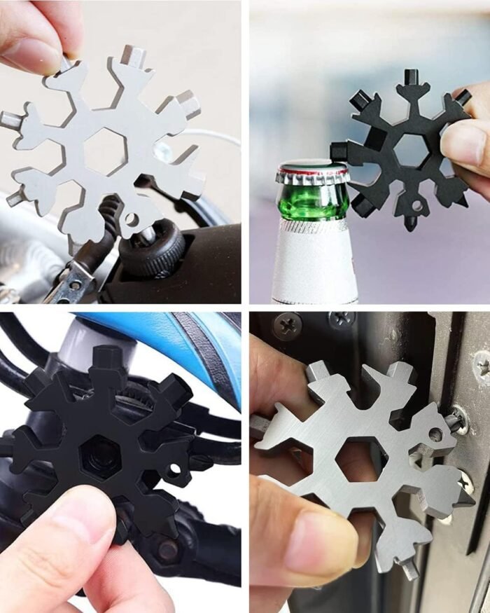 Stocking Stuffers for Adults Men, 2 Pack 18 in 1 Snowflake Multitool, Christmas Gifts for Men, White Elephant Gifts for Adults, Gifts for Men Who Have Everything,Tool Gift for Him Women Husband Boys - Image 4