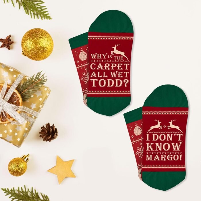 Funny Christmas Socks for Women Men, National Lampoons Christmas Vacation Costume Accessories, Winter Warm Knitted Socks - Image 4
