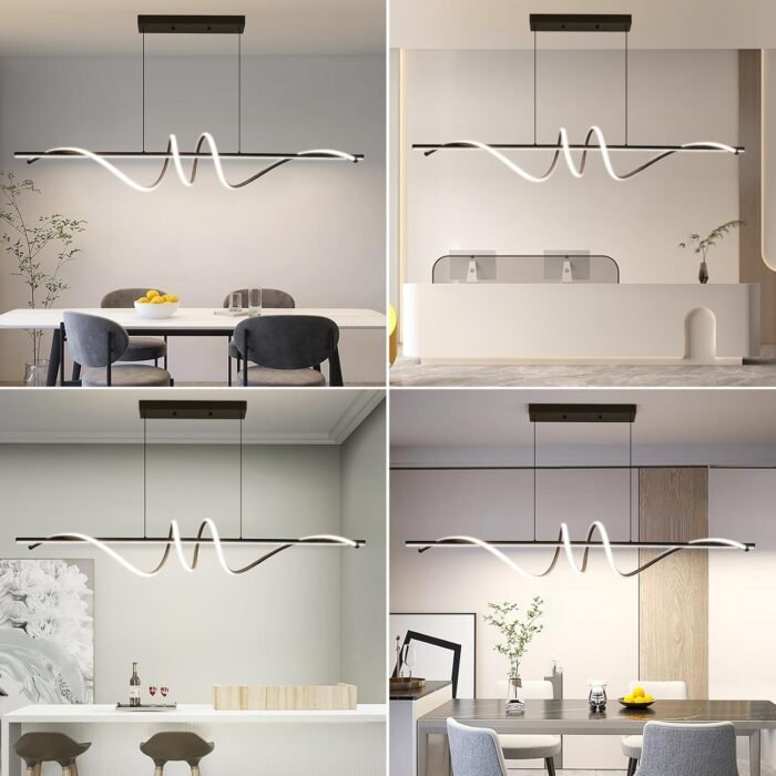 Modern LED Chandelier Light, 39IN Pendant Light Fixtures Dimmable with Remote Control 3000k-6500K Adjustable Color Temperature，Aluminum Island Lighting Lamp for Dining Room, Living Room, Island - Image 6