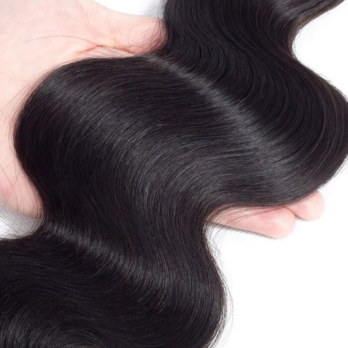 Cirvty 12A Human Hair Bundles Brazilian Body Wave Hair Bundles 14 16 18 Inch 100% Unprocessed Virgin Weave 3 Bundles Human Hair Body Wave Human Hair Bundles Deals Natural Black - Image 5