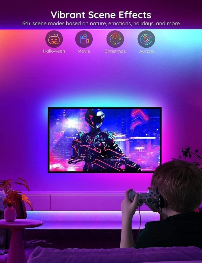 Govee RGBIC Alexa LED Strip Light 16.4ft, Smart WiFi LED Lights Work with Alexa and Google Assistant, Segmented DIY, Music Sync, Color Changing LED Strip Lights for Room, Bedroom, Christmas - Image 5