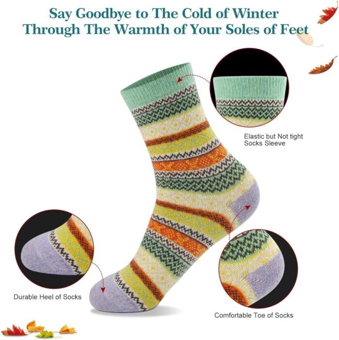 FYC Women Socks Winter - Gifts for Women - Warm Thick Soft Wool Socks Christmas Gifts Socks Cozy Crew Socks - Image 5