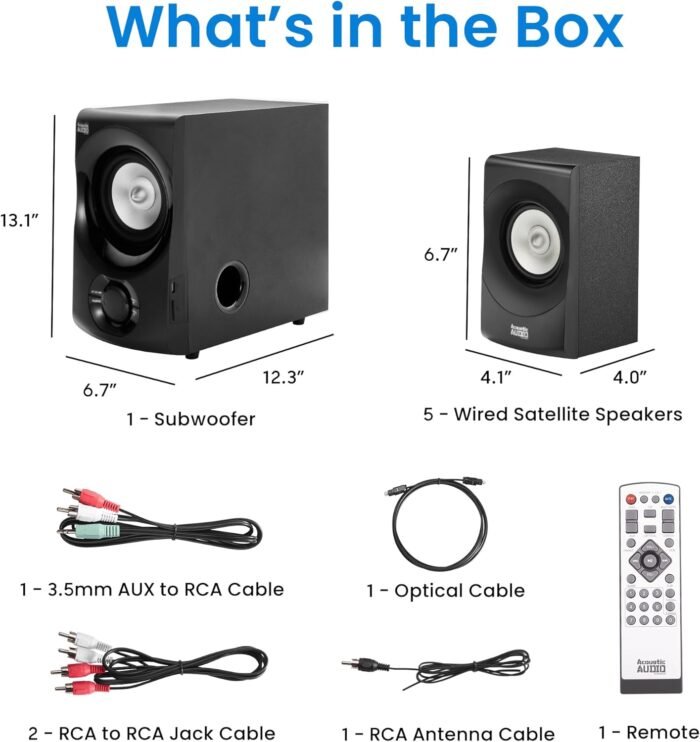Acoustic Audio AA5171 5.1 Surround Sound Bluetooth Home Entertainment System - Image 6