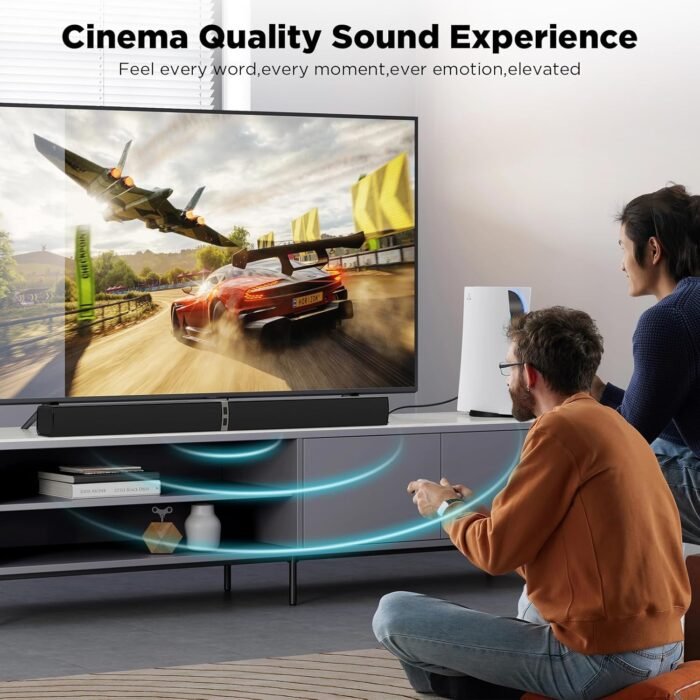 MZEIBO TV Sound Bar, Sound Bars for Smart TV, Bluetooth 5.0 Soundbar 60W 32Inch Detachable Soundbars with HDMI-ARC/Optical/AUX Connection, TV Speakers Soundbar for Home Theater Audio - Image 4
