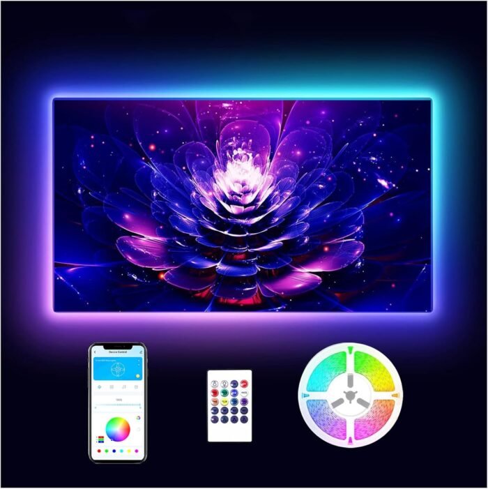 DAYBETTER LED Lights for TV 65 Inch,TV Led Backlight,15ft Led TV Lights,USB Led Strip Lights for TV 65-75 inch with Remote,Room Led Lights for Bedroom Bluetooth,HDTV Mood Lighting,Gaming Room Decor