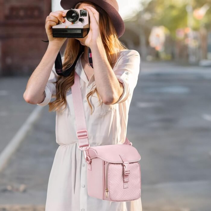 Camera Sling Bag Compatible with Polaroid Now 2nd Generation I-Type, Now+ 2nd Gen I-Type, Now, Now+, OneStep Instant Camera, Camera Crossbody Bag with Adjustable Strap, Pink(Empty Bag) - Image 7