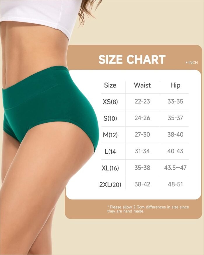 PULIOU Period Underwear for Women Heavy Flow High Waisted Menstrual Panties Teens Cotton Postpartum Hipster 3 Pack Black - Image 6