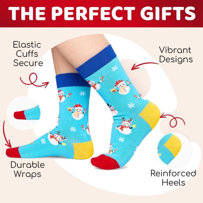 Zmart Christmas Gifts Stocking Socks for Girl Boy- Snowman Socks Xmas Stocking Stuffers for Kids - Image 7