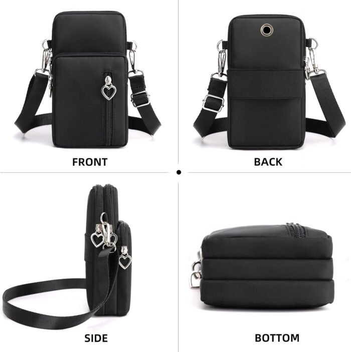 JANKS Small Crossbody Bags for Women Mini Cell Phone Purses with Crossbody Strap Phone Wallet Shoulder Bag Nylon Arm Bag - Image 4