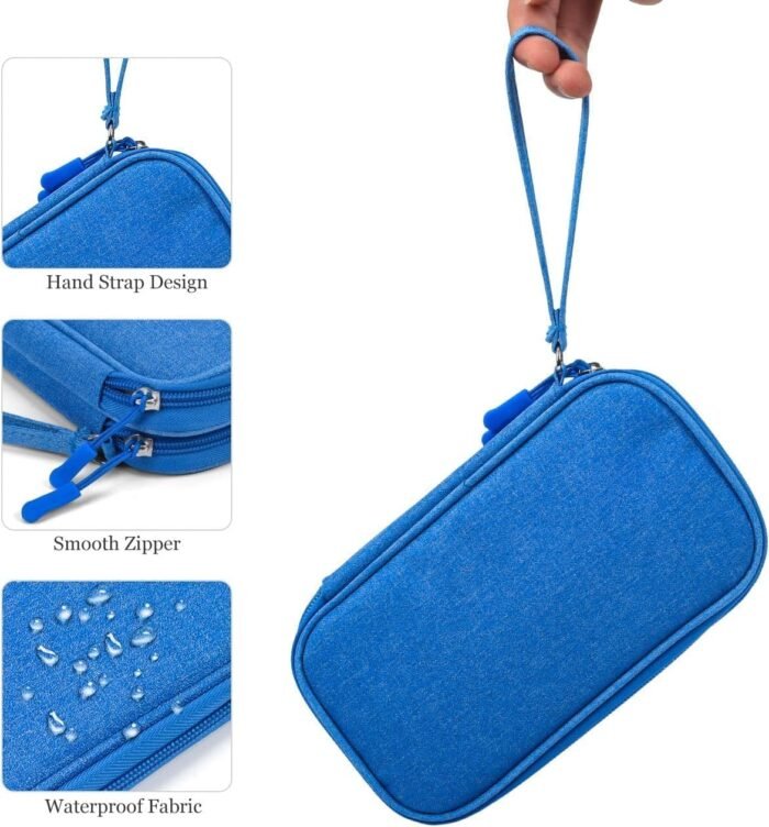 Electronics Accessories Organizer Pouch Bag, Electronic Organizer Travel Case Cable Organizer Electronics Accessories Bag for Cable, Charger, SD Card, Business Travel Gadget Bag (Blue) - Image 5