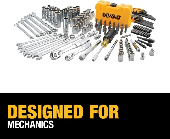DEWALT Mechanics Tools Kit and Socket Set, 142-Piece, 1/4 & 3/8" Drive, MM/SAE (DWMT73802) - Image 4