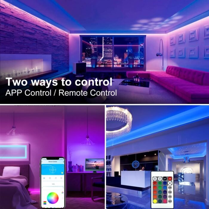 DAYBETTER LED Strip Lights 130ft Lights Strip for Bedroom, Desk, Indoor Room Bedroom Brithday Gifts RGB Decor with Remote and 24V Power Supply - Image 4