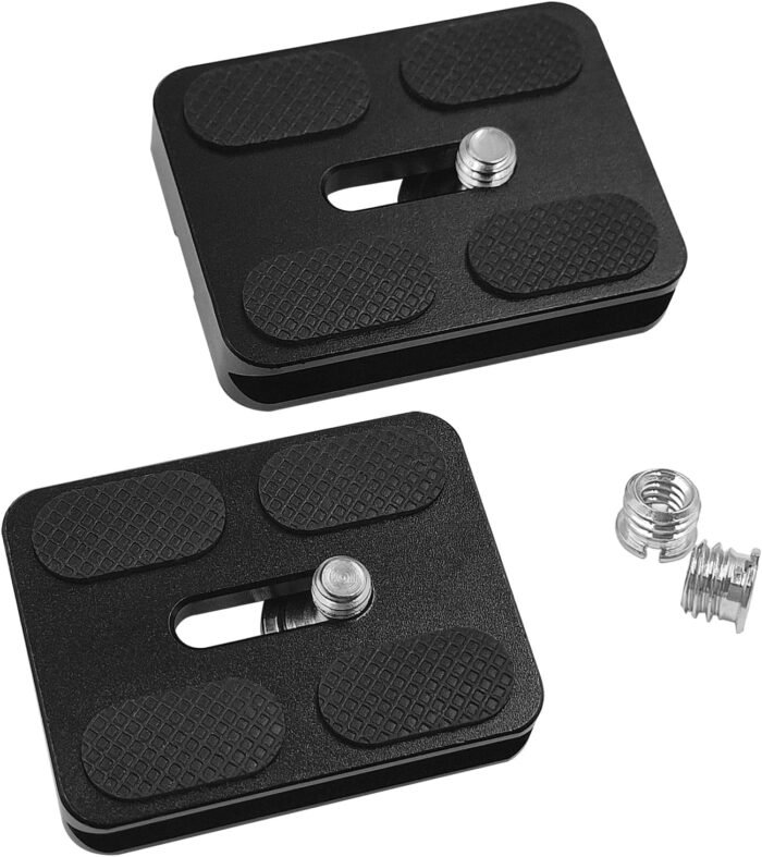 2 Pack 50mm Camera Quick Release Plate with 1/4 "-20 Camera Screw, Tripod Mount Plate Fits Arca Swiss Standard Type Clamp for Camera Tripod Ball Head Ballhead (PU50)