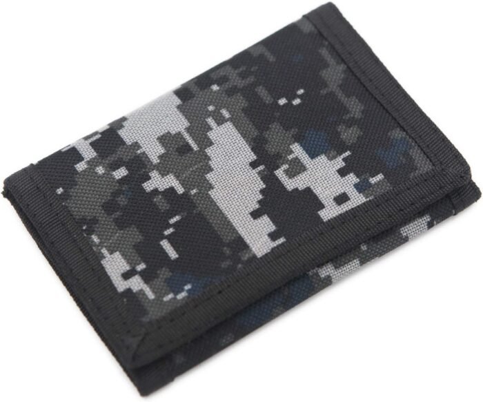 AI-DEE RFID Trifold Canvas Outdoor Sports Wallet for Kids - Front Pocket Wallet with Magic Sticker