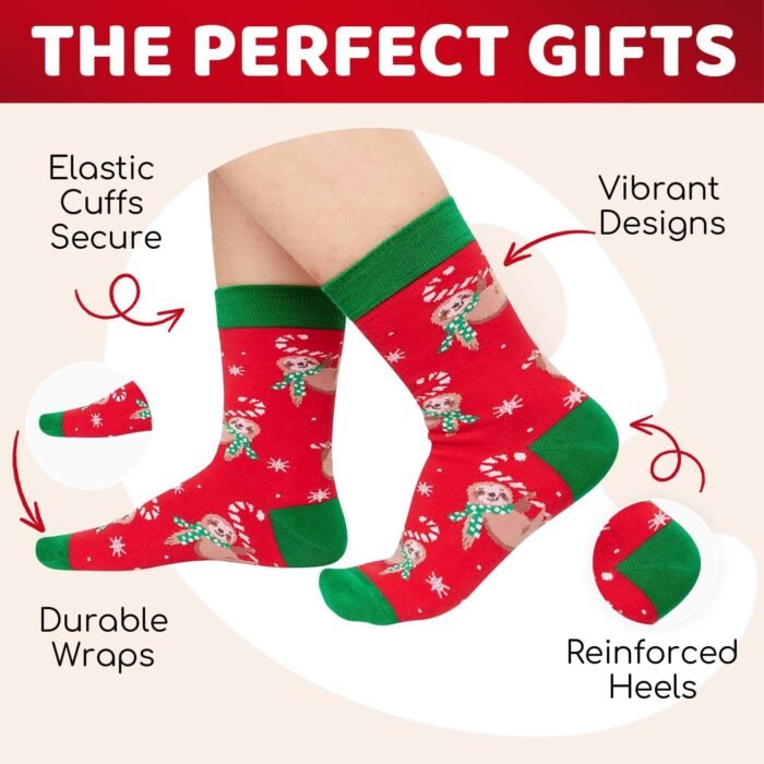 HAPPYPOP Christmas Gifts Stocking Socks for Mom Dad - Secret Santa Socks Xmas Stocking with Greeting Card for Teen Boys Girls, Christmas Stocking 4 Pack - Image 4