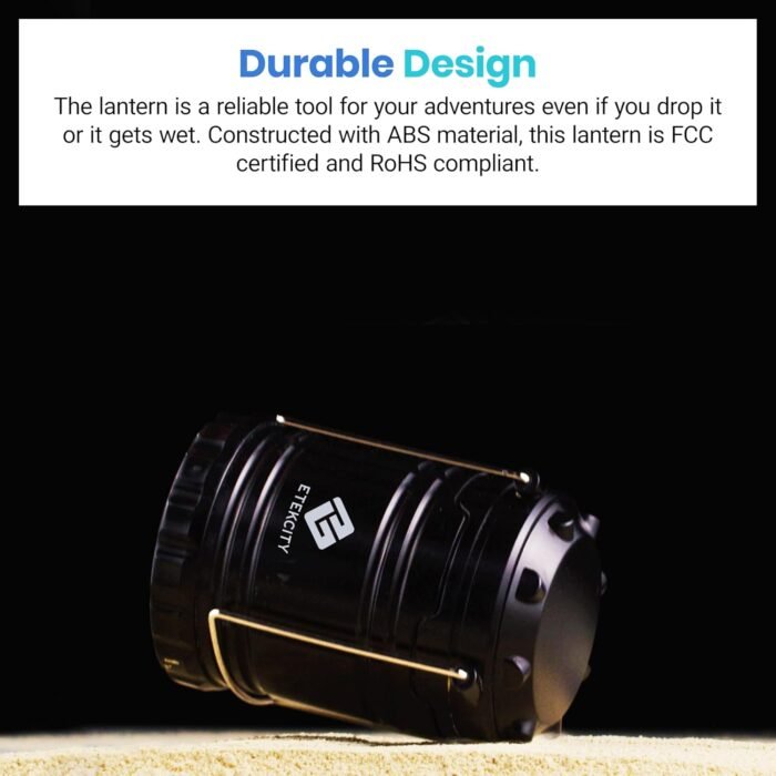Etekcity Lantern Camping Essentials , Led Flashlight for Power Outages, Battery Operated Lights for Emergency Supplies, Survival Kit and Gear for Hurricane, 2 Pack, Black - Image 6