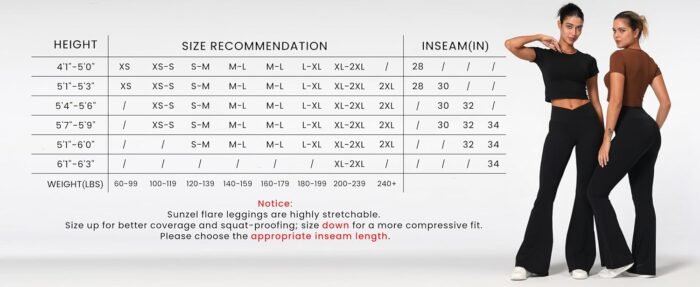 Sunzel Flare Leggings, Crossover Yoga Pants with Tummy Control, High-Waisted and Wide Leg - Image 2