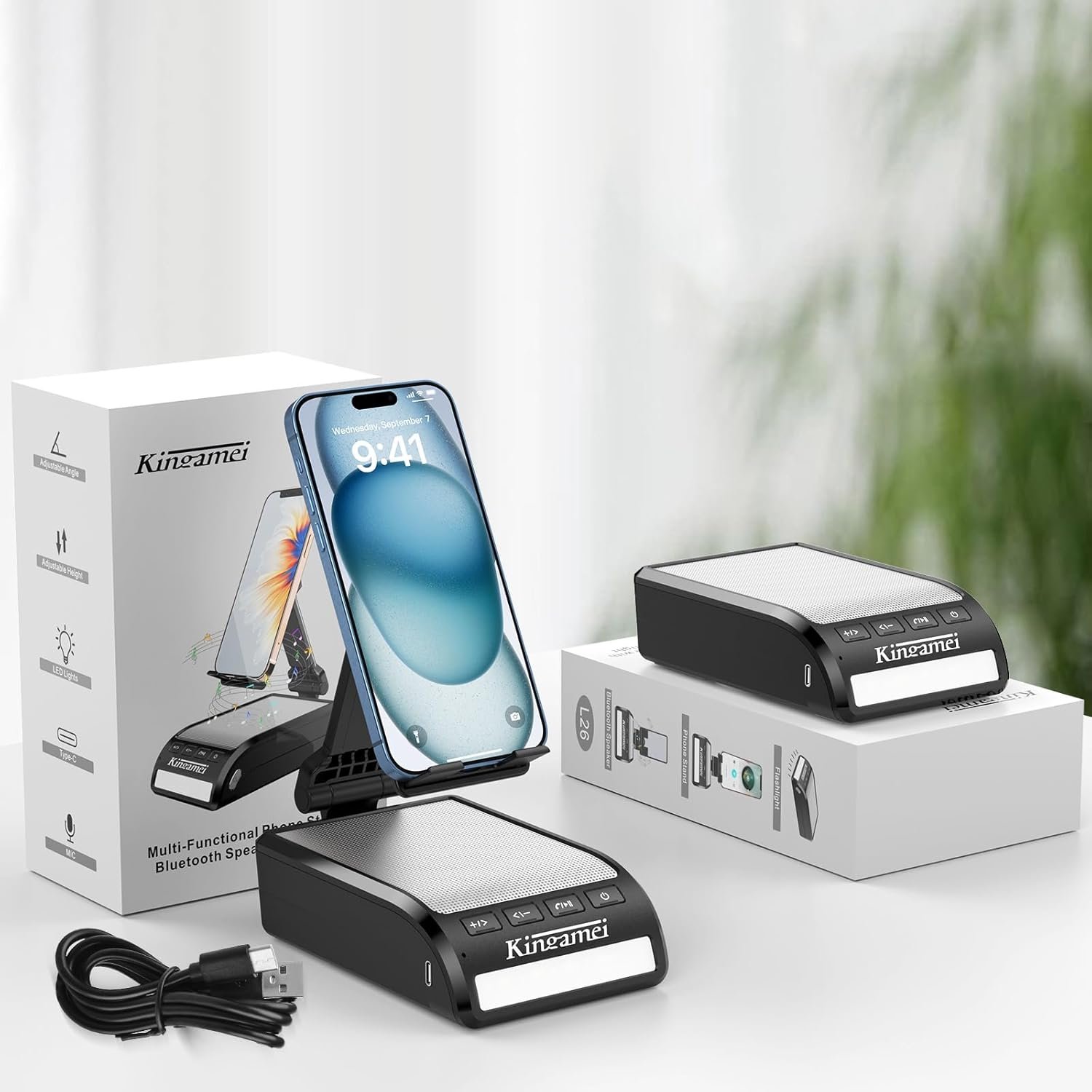 Men Female Dad Festival Gift - Cool Boy Friend Portable Bluetooth Speaker with Phone Stand Wife Kitchen Mens Gadgets Accessories Great Holiday Birthday Present Tech Christmas Father Gifts Son for Mom - Image 8
