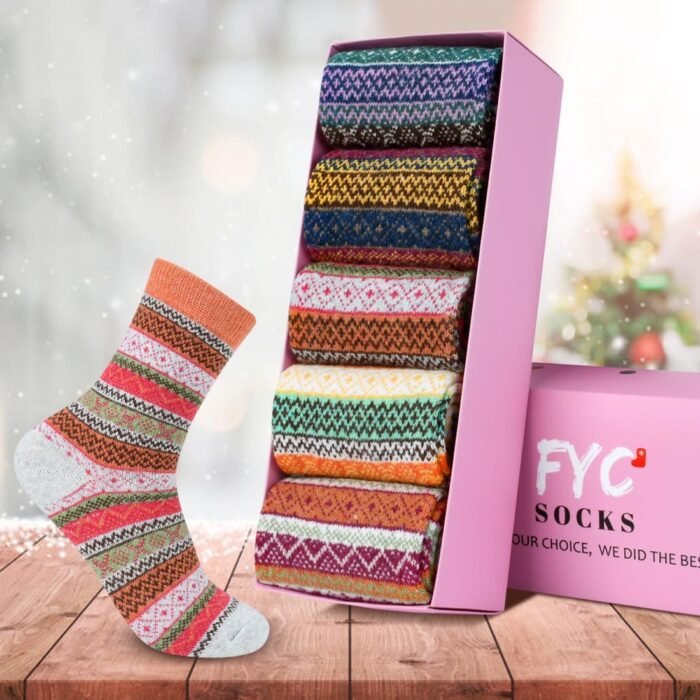 FYC Women Socks Winter - Gifts for Women - Warm Thick Soft Wool Socks Christmas Gifts Socks Cozy Crew Socks - Image 2