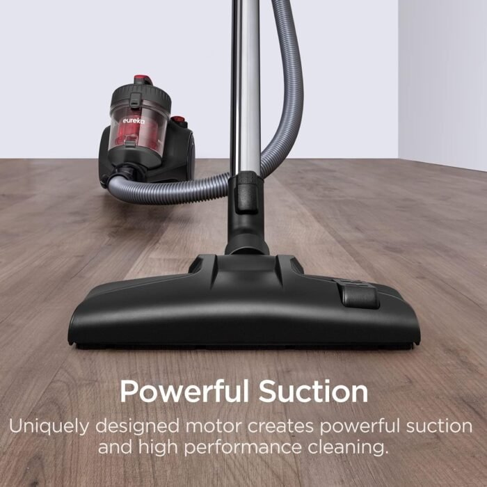 Eureka Bagless Canister Vacuum Cleaner, Lightweight Vac for Carpets and Hard Floors, Red - Image 2
