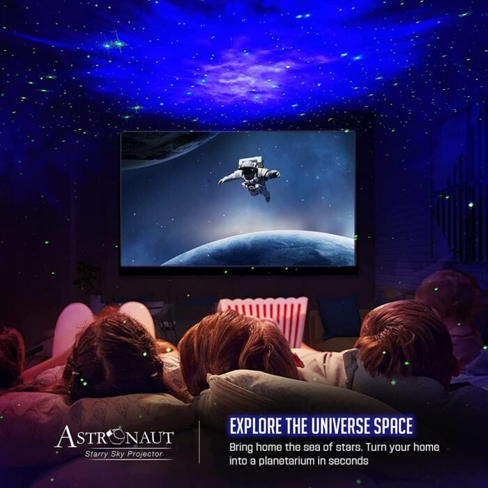 Star Projector Galaxy Night Light - Astronaut Space Projector, Starry Nebula Ceiling LED Lamp with Timer and Remote, Kids Room Decor Aesthetic, for Christmas, Birthdays, Valentine's Day - Image 6