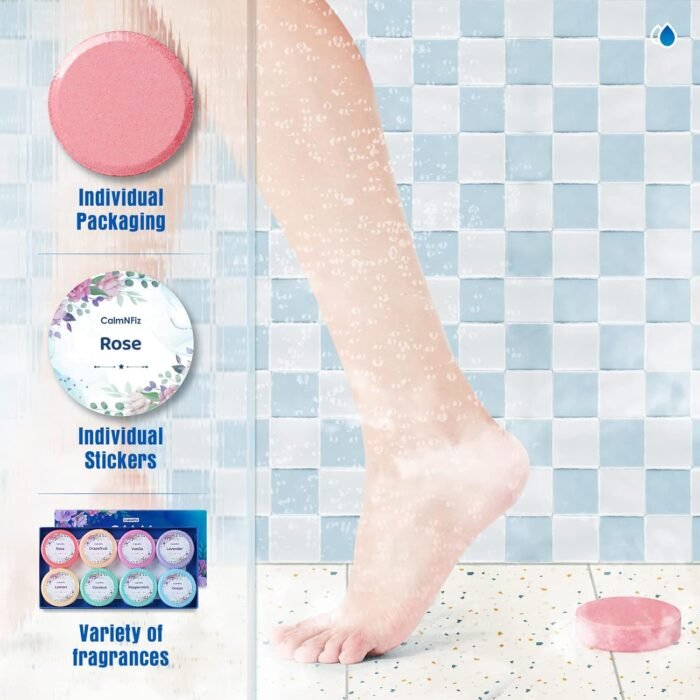Shower Steamers 8 Pack-Bath Bombs with Natural Fragrances for Women ane Men, Travel Essential, Stocking Stuffers, Luxury Relaxation Present for Christmas Day, Thanksgiving Day, Party and Wedding - Image 2