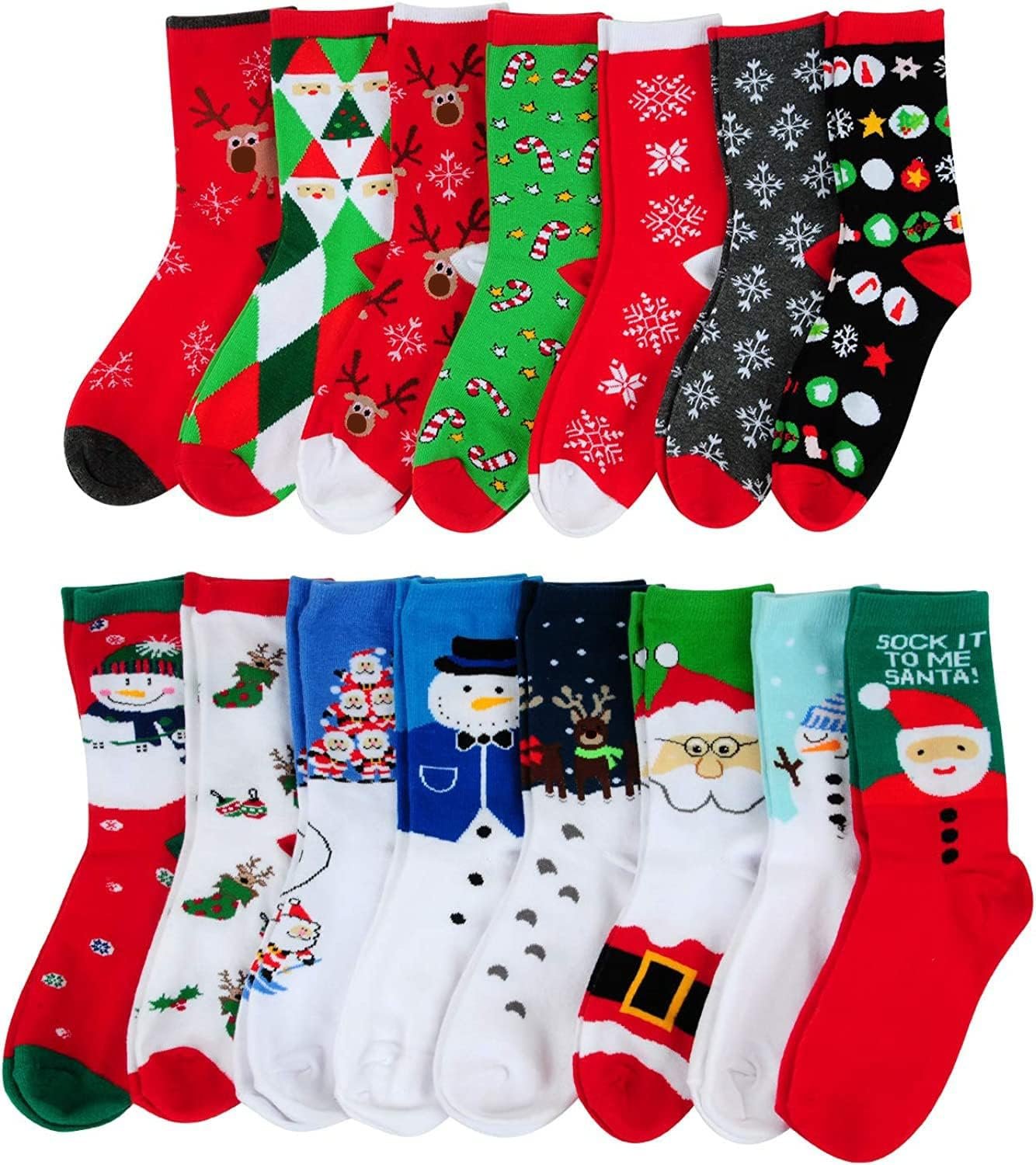 MarJunSep 15 Pairs Women's Christmas Socks Gifts for Women Adults Family Coworkers Cotton Holiday Socks Stocking Stuffers - Image 2