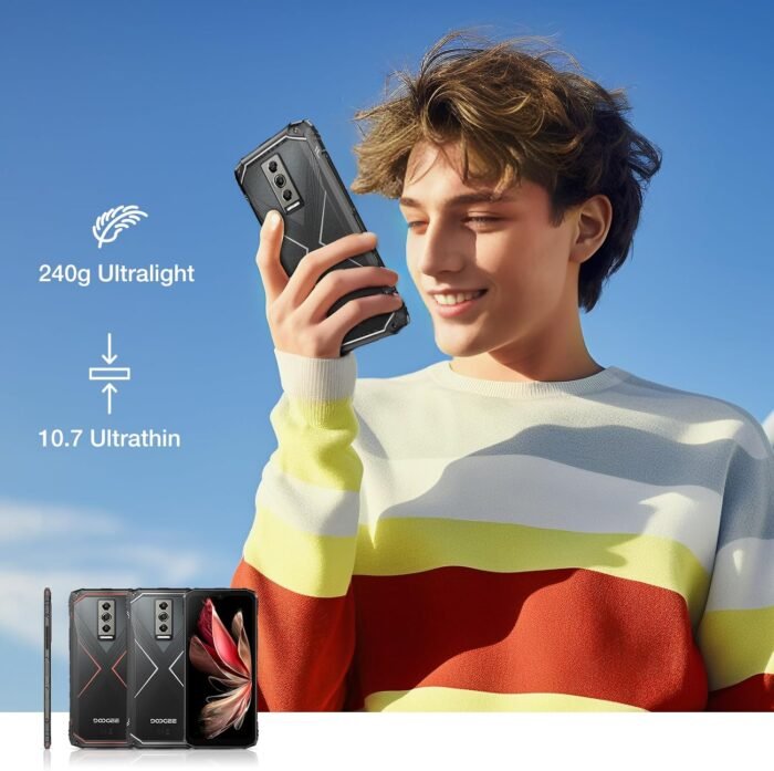 DOOGEE Blade 10 Pro Rugged Phone,10.7mm Ultra-Thin,16GB+256GB Rugged Smartphone,Android 14 Octa Core,6.56" HD+90Hz,50MP+8MP,IP68/IP69K Waterproof Phone,Widevine L1,NFC/Face Unlock - Image 7