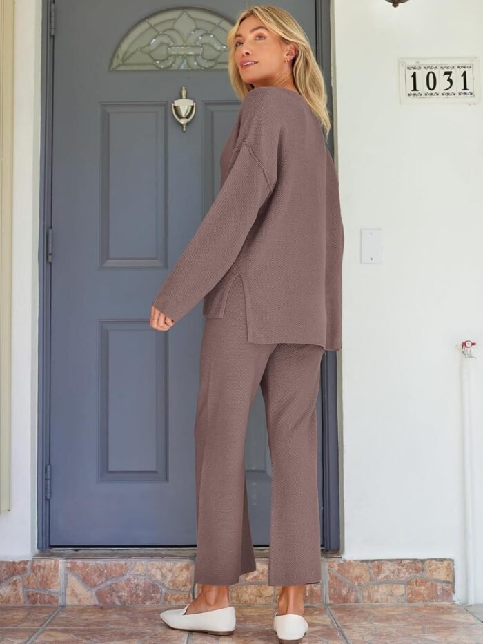 LILLUSORY Women's 2 Piece Lounge Sets Oversized Slouchy Matching Cozy Knit Sets - Image 5