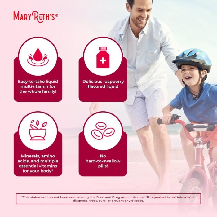 Multivitamin for Women Men & Kids | Vegan, Sugar Free | Womens Multivitamin & Multimineral | Vitamins for Women | Beauty & Energy Women's Multivitamin | Daily Multivitamins | Non-GMO | 32 Fl Oz - Image 8