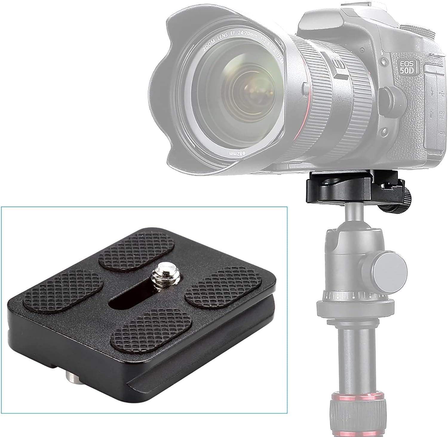 NEEWER Universal Arca Type Quick Release Plate All Metal with 1/4 Inch Screw Fits Standard Arca Type Clamp for Camera Tripod Ballhead (PU50 50mm) - Image 3