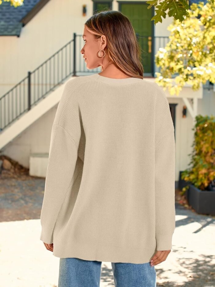LILLUSORY Women Oversized Cardigan Sweater Fall Outfits Cloth Fashion V Neck Knit Button Front Casual Trendy Tops - Image 6