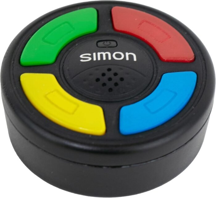 World's Smallest Simon – Exact Replica of The Original Electronic Memory Game - Only 2 inches in Diameter, Featuring Four Color Window Buttons and Authentic Tonal Sounds - Recommended for Ages 6+