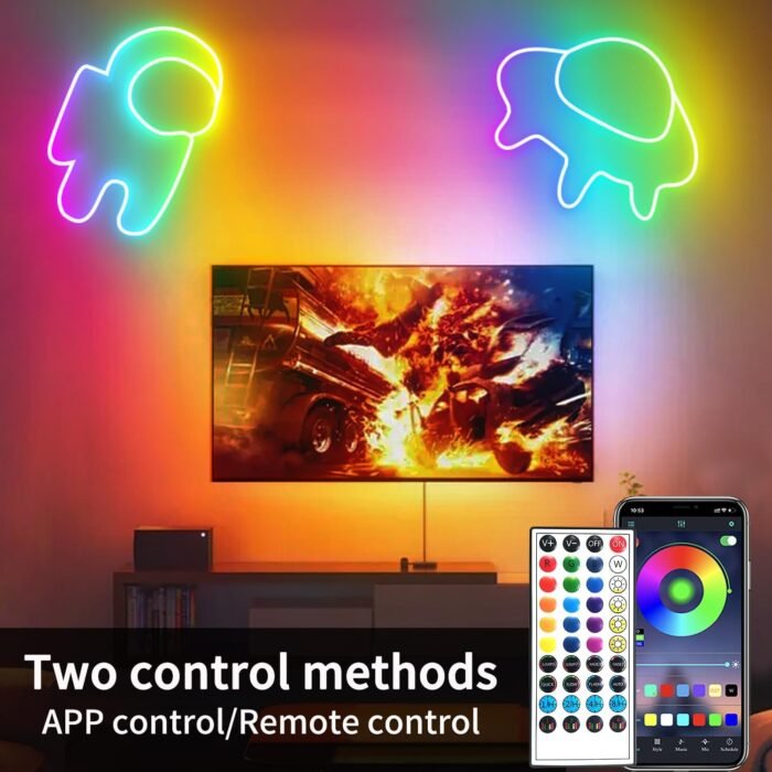 LED neon Lights Strip 132FT,DC 24V RGB LED neon Light Strip APP Remote Controls Control Waterproof Flexible Neon LED Rope Lights for Bedroom,Playroom,Outdoors Decor（2 Rolls of 66ft - Image 2
