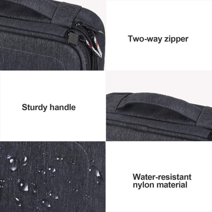 BUBM Electronic Organizer, Double Layer Travel Gadget Storage Bag for Cables, Cord, USB Flash Drive, Power Bank and More-a Sleeve Pouch for 7.9" iPad Mini(Medium,Black) - Image 5