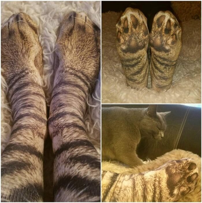 Funny Christmas Gift Animal Paw Socks Stocking Stuffers White Elephant Gifts for Adult Men Women Teens - Image 2