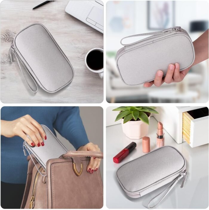 Travel Cable Organizer,Electronics Accessories Organizer Bag,Electronic Organizer Travel Universal Cable Organizer Electronics Accessories Bag for Charger, Phone, memory card,Travel Gadget Bag (Grey) - Image 6