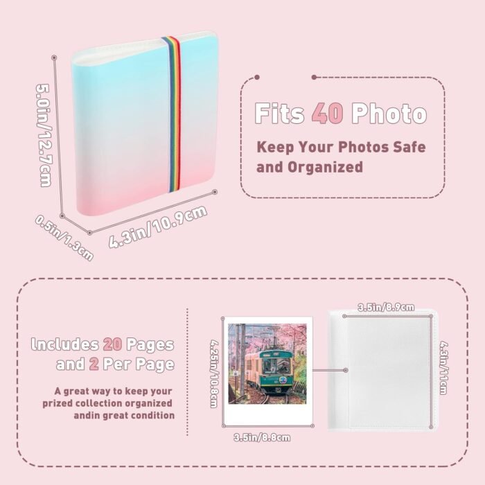 Yinke Case for Polaroid Originals Onestep 2 VF/Now I-Type/OneStep+ Instant Camera, Hard Protective Cover Travel Carrying Storage Bag (Gradient with Album) - Image 3