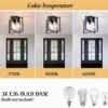 3-Light Ceiling Light Fixture, Semi-Flush Mount Light with Contemporary Geometric Metal Cage, Farmhouse Industrial Lighting for Kitchen Living Room Bedroom Hallway Foyer, E26 Black - Image 4
