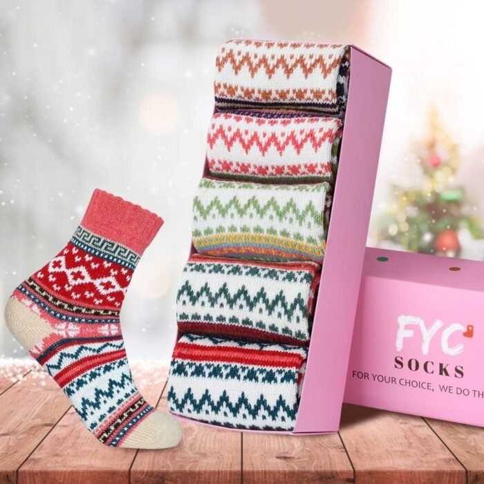 FYC Women Socks Winter - Gifts for Women - Warm Thick Soft Wool Socks Christmas Gifts Socks Cozy Crew Socks - Image 2
